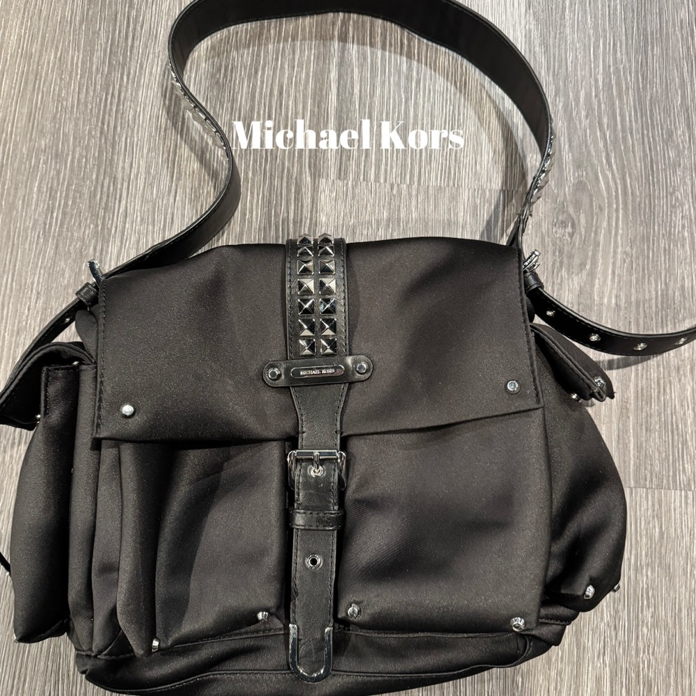 Michael Kors Black Studded Men's Messenger Bag